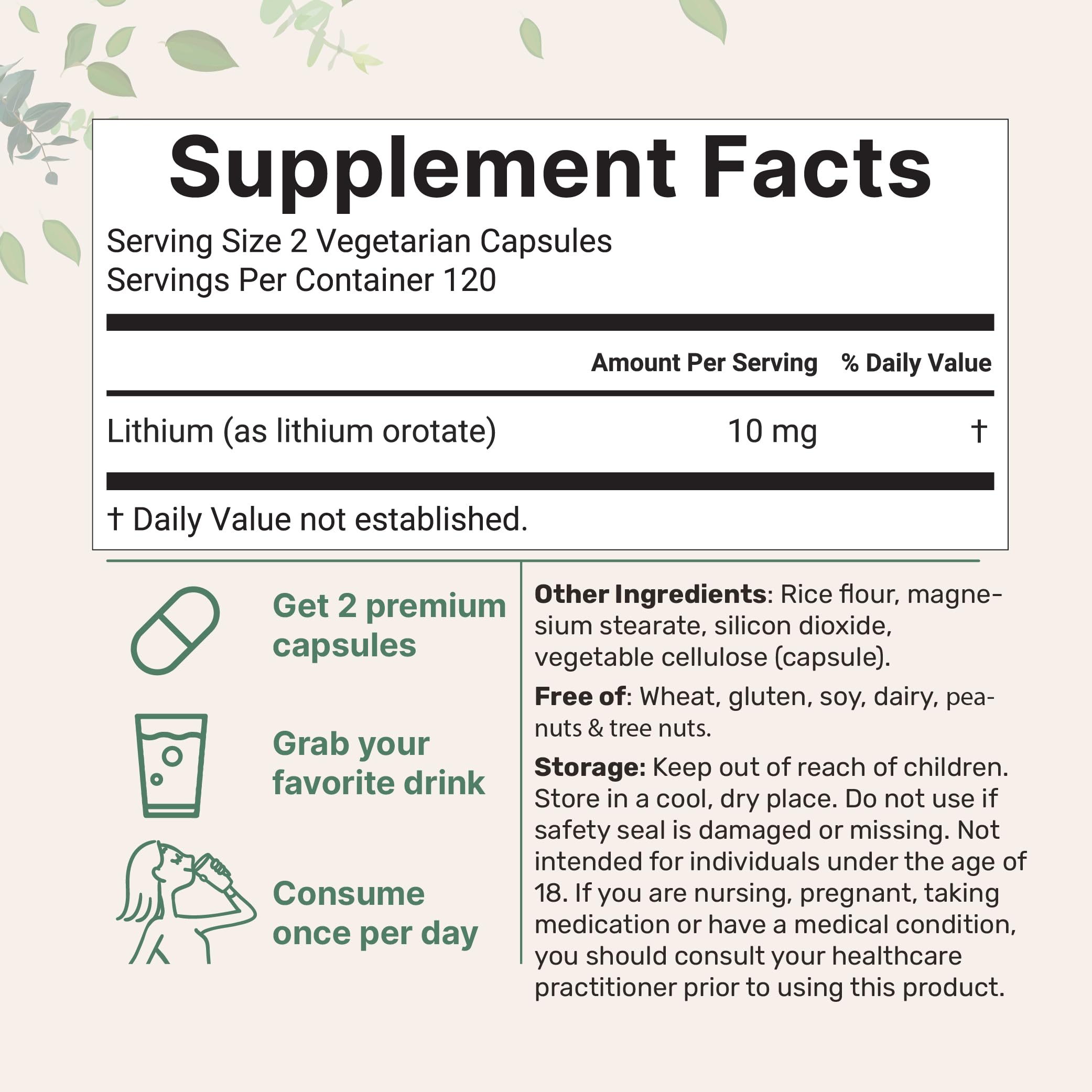 Micro Ingredients Lithium Orotate 240 capsules for convenient daily support