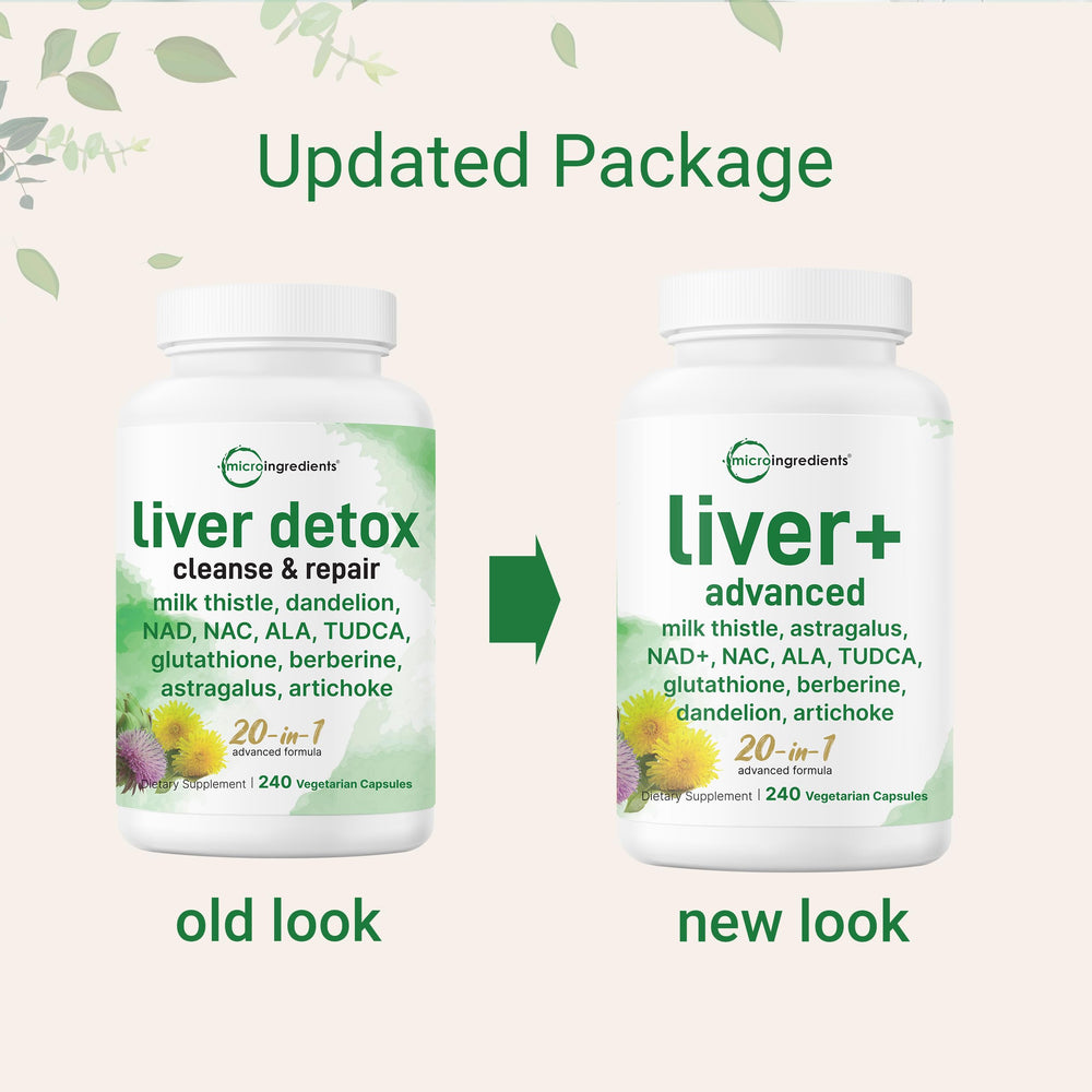 Micro Ingredients Liver Advanced+ nutrition panel highlights core ingredients