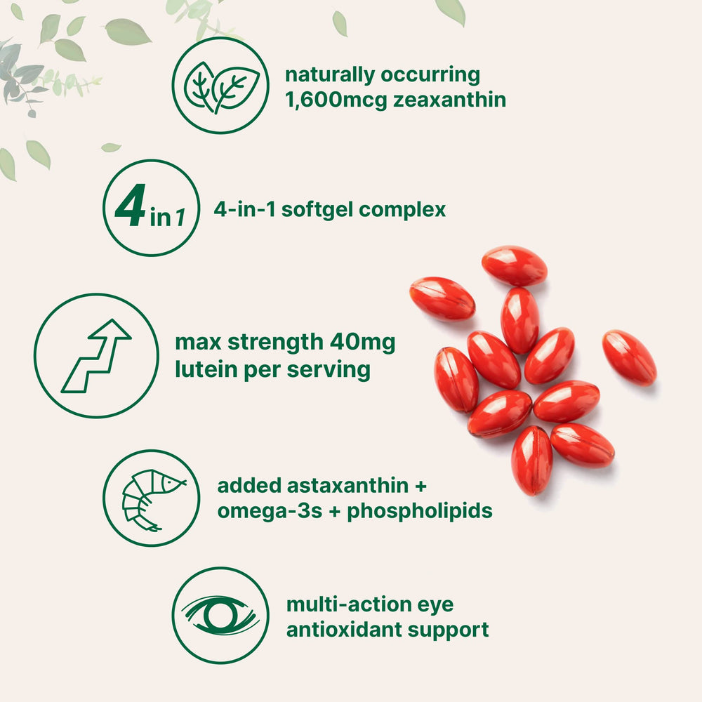 Micro Ingredients lutein-zeaxanthin ingredients list featuring astaxanthin and omega-3 for daily eye nutrients.