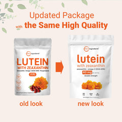 Micro Ingredients serving size image showing two-softgel serving for measured eye support.