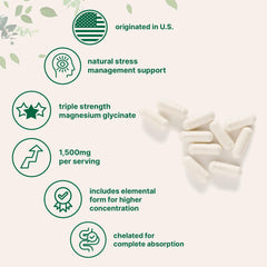 Micro Ingredients magnesium glycinate capsules close-up show small, easy-to-swallow pills.