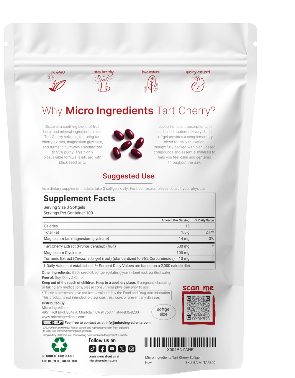 Micro Ingredients magnesium glycinate softgels provide gentle daily mineral support.