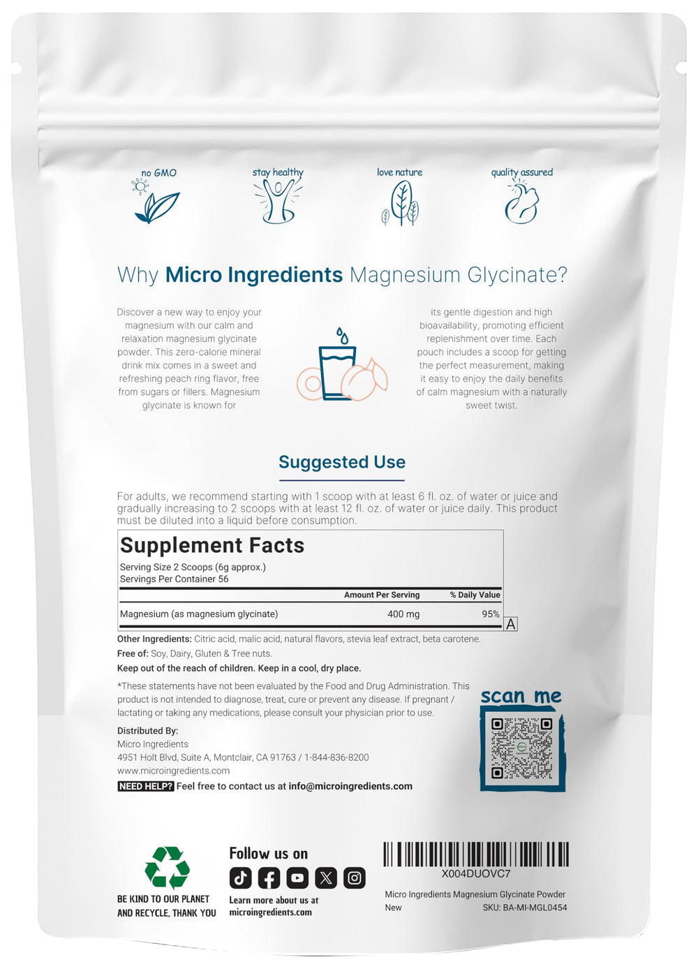Magnesium powder being poured from a scoop for quick, smooth mixing with beverages.