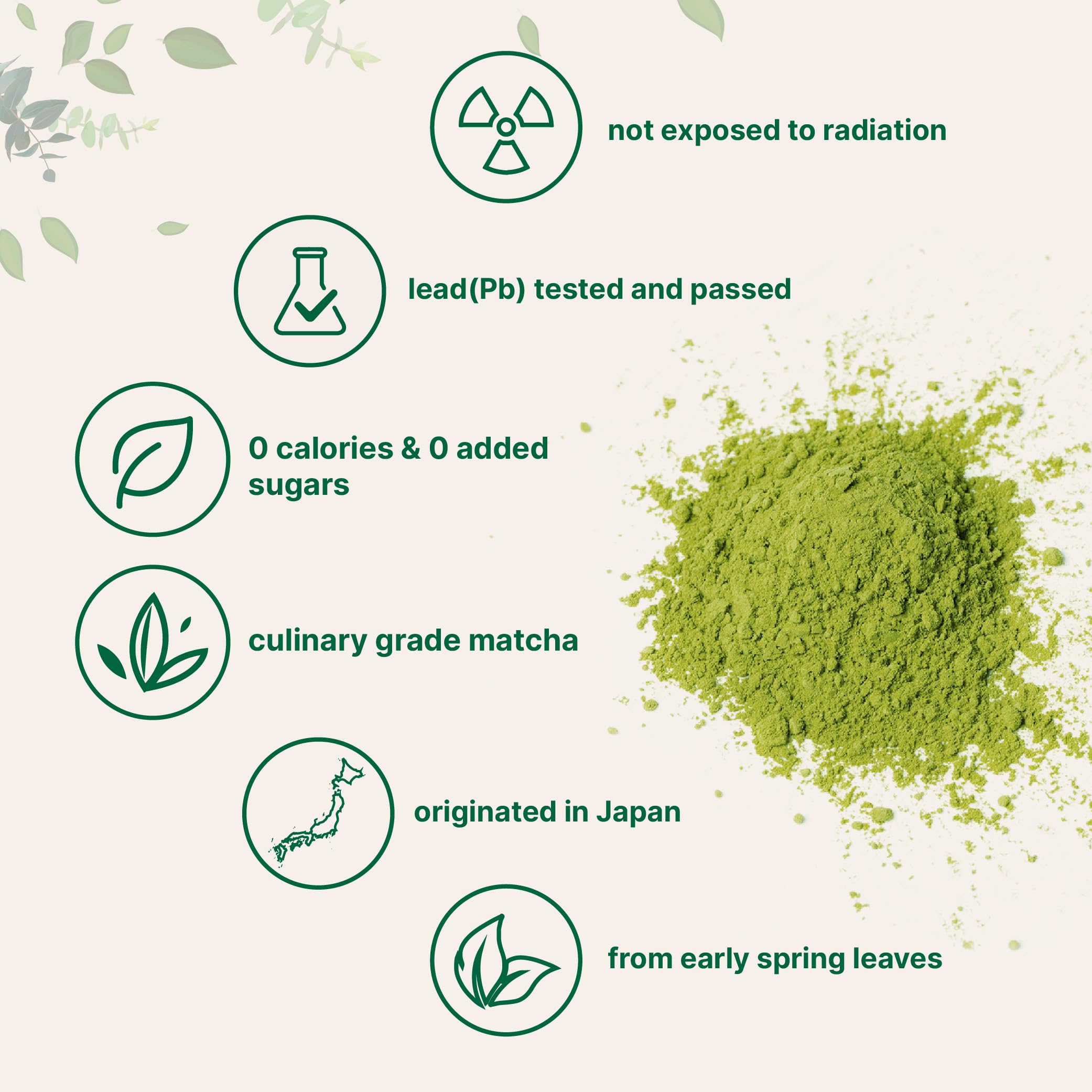 Micro Ingredients matcha powder with scoop displayed, easy measurement for consistent flavor.