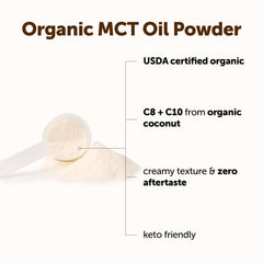 Micro Ingredients MCT Oil Powder scoop poured into smoothie for quick energy boost