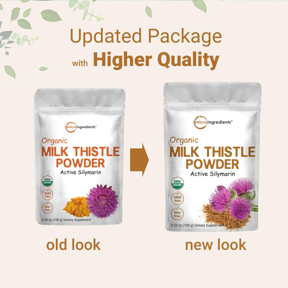 Micro Ingredients milk thistle powder close-up texture ideal for quick mixing