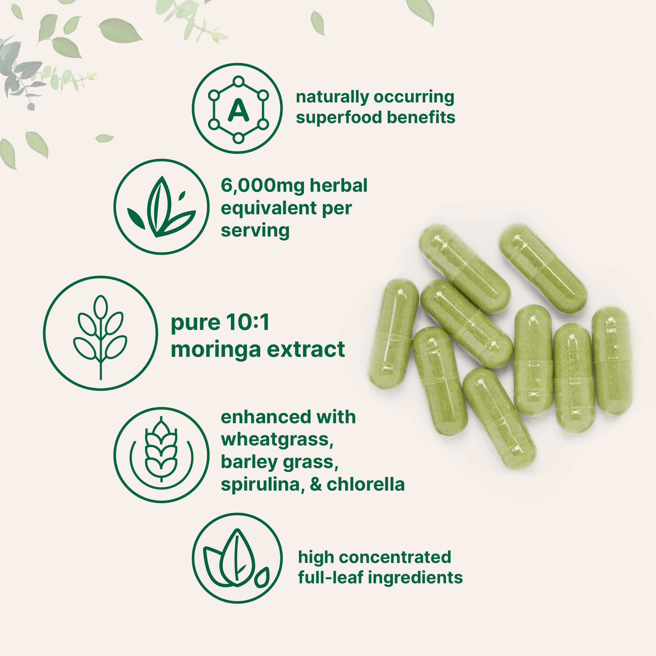 Micro Ingredients Moringa Oleifera label highlighting quality and testing