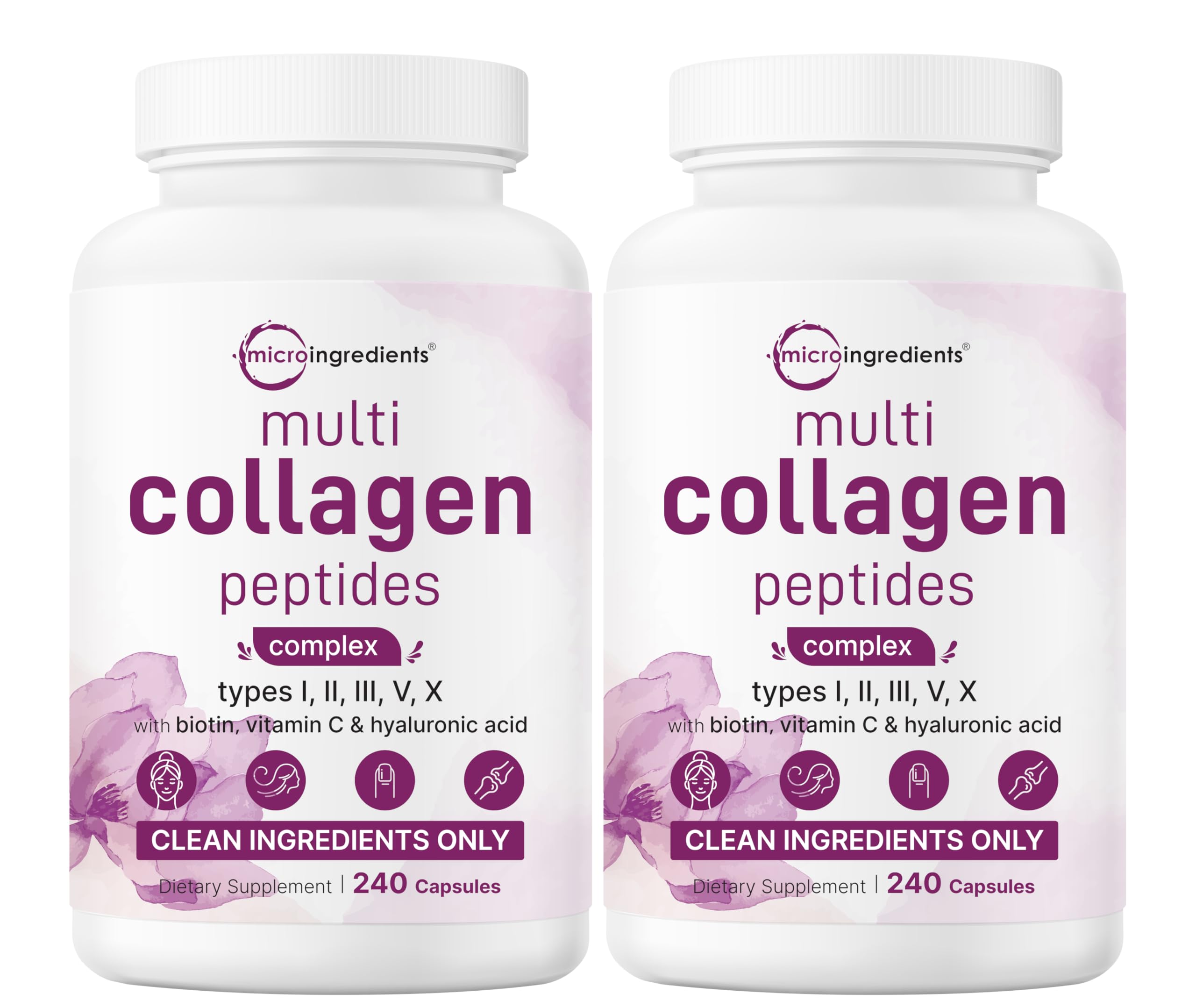 Micro Ingredients multi-collagen pills in a bottle for daily use and skin/joint support