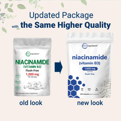 Niacinamide ingredients panel on Micro Ingredients bottle.
