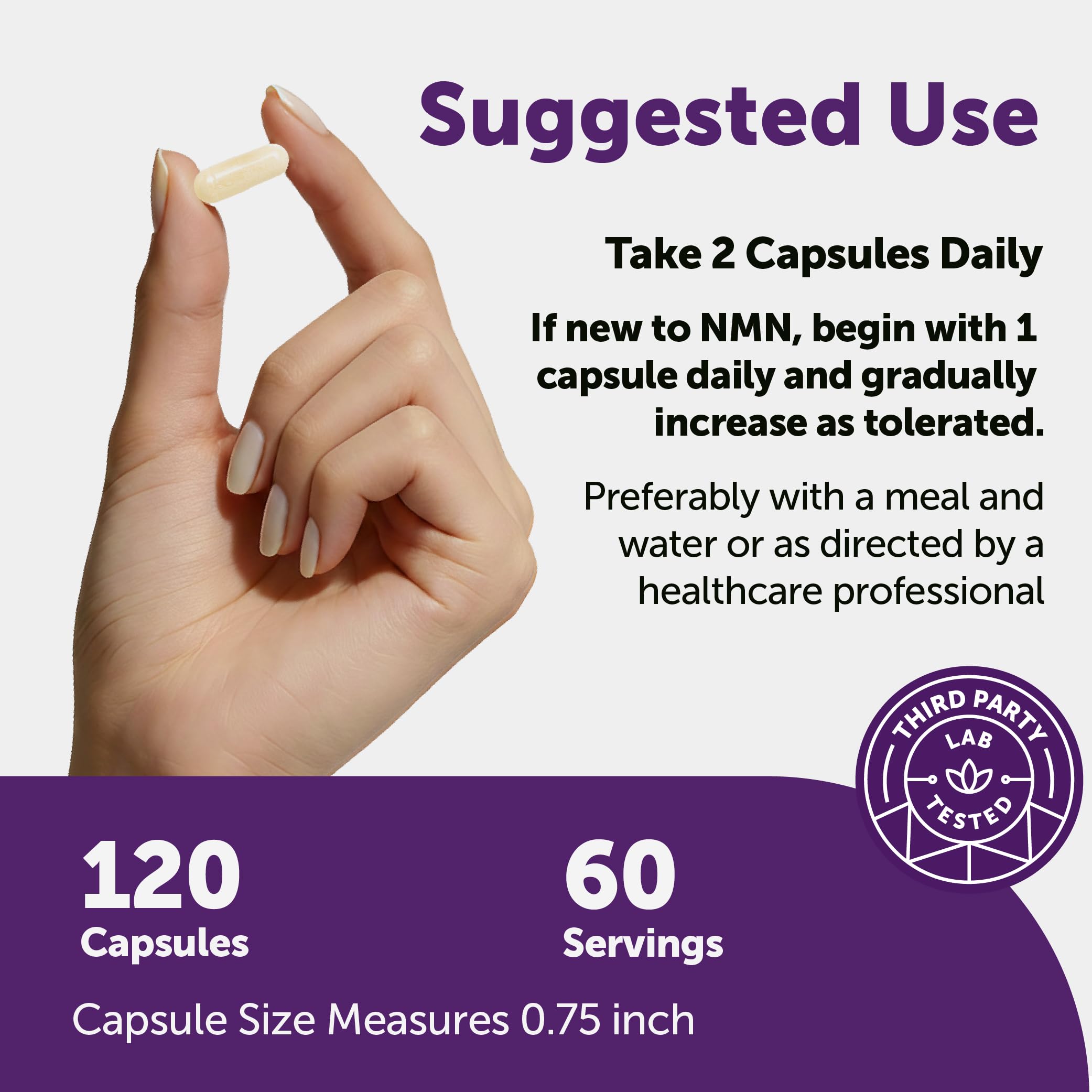 Micro Ingredients NMN Complex 60 servings display in a plant-based formula