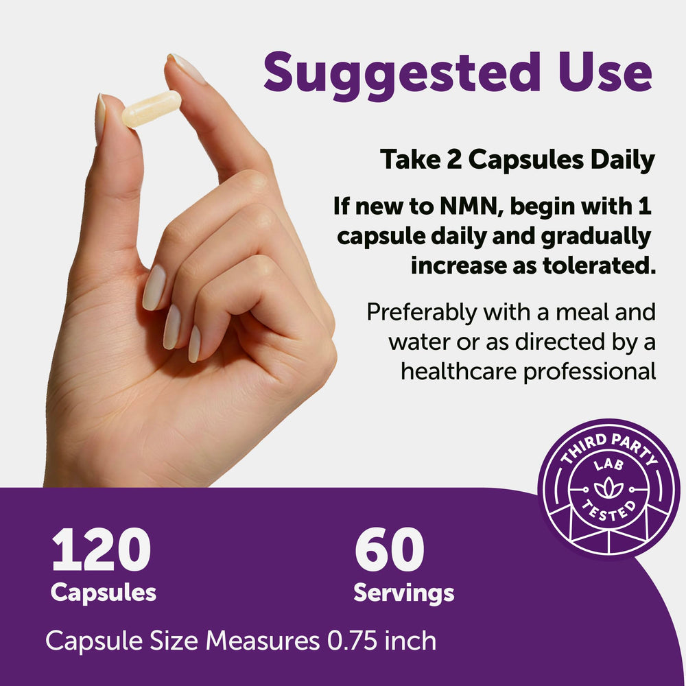 Micro Ingredients NMN Complex 60 servings display in a plant-based formula