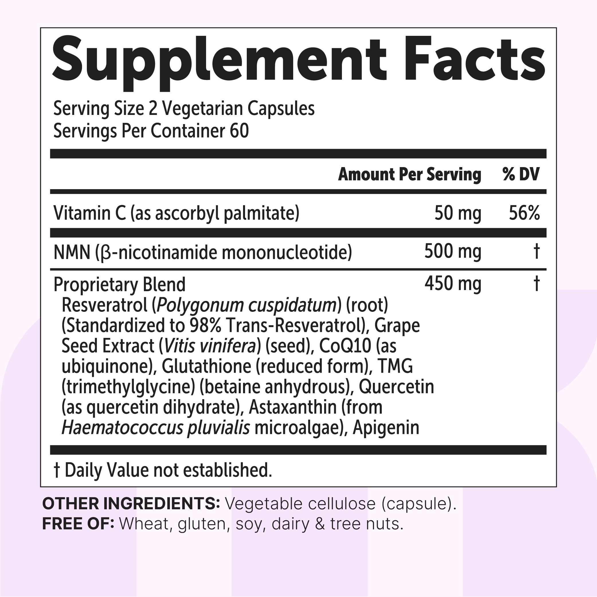 Micro Ingredients NMN Complex non-GMO status label underlines clean supplement
