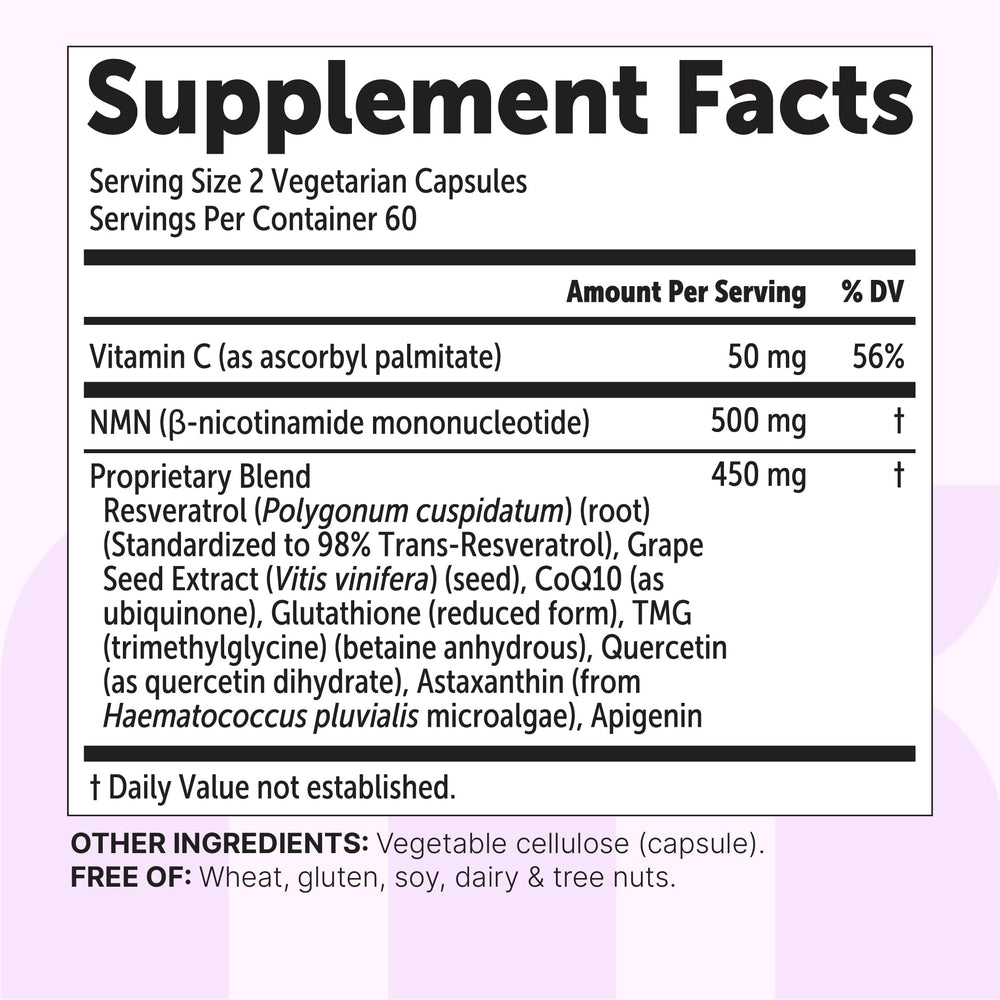 Micro Ingredients NMN Complex non-GMO status label underlines clean supplement