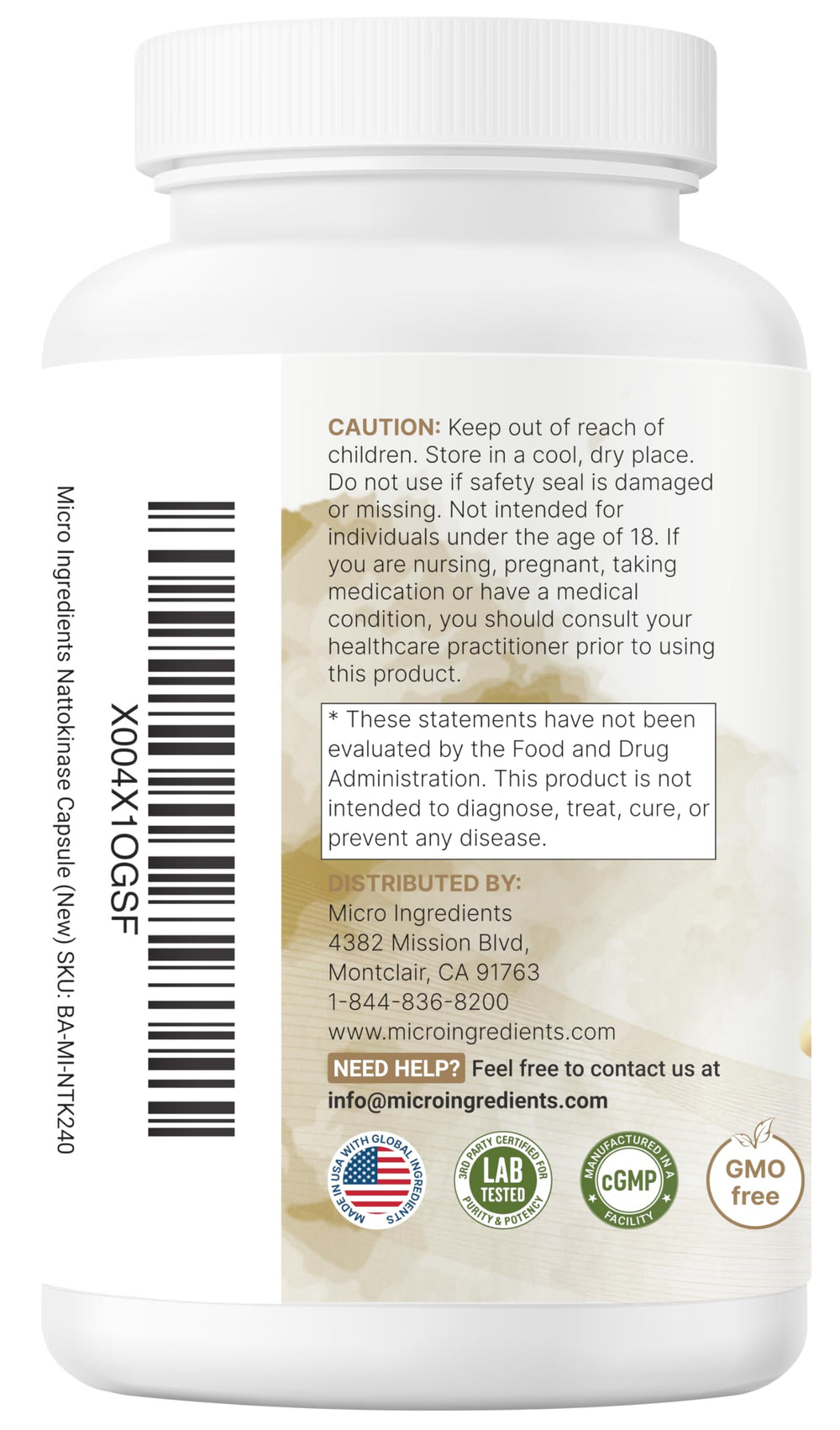 Micro Ingredients non-GMO bottle offers a clean daily supplement option.