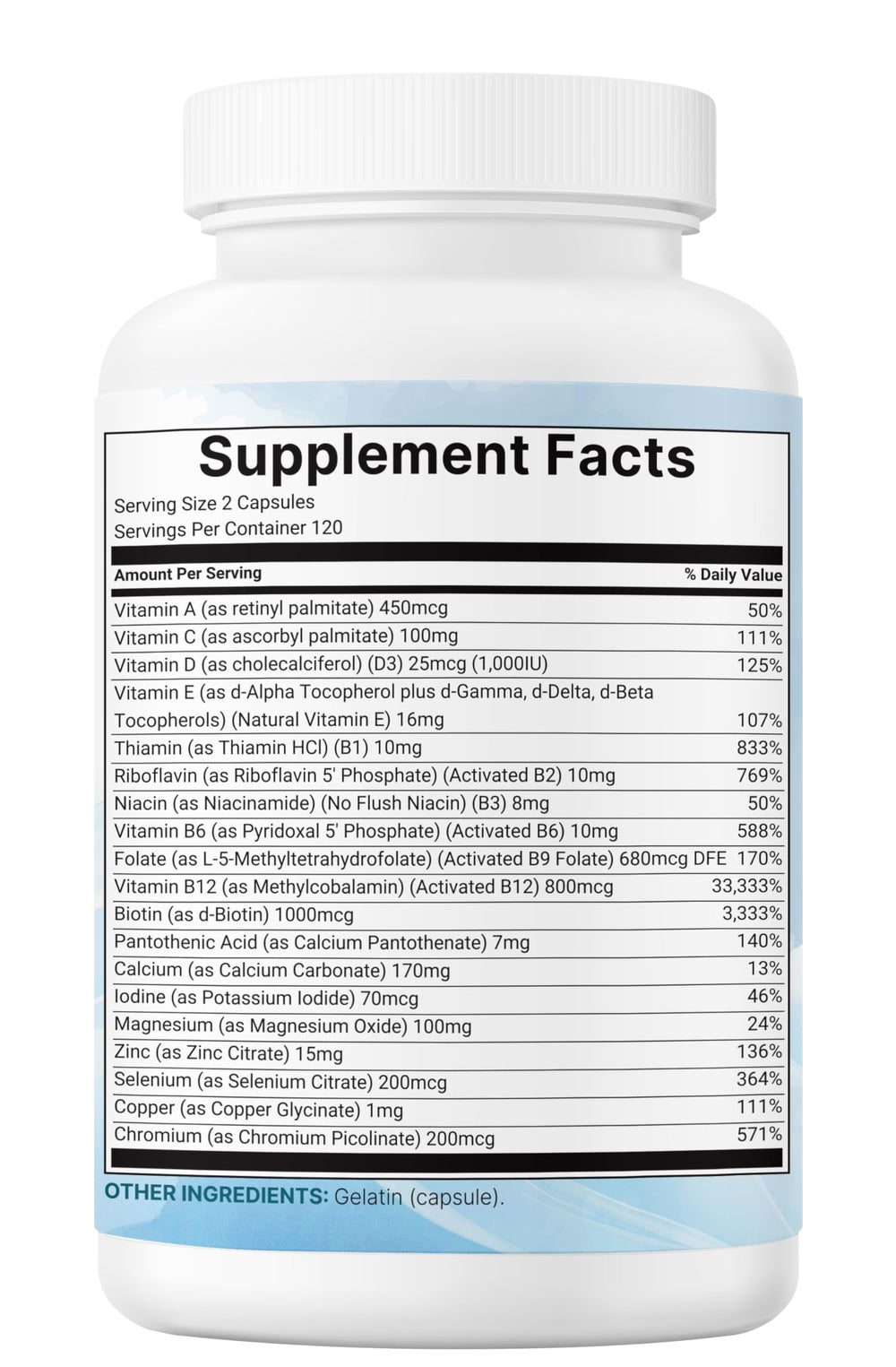 Micro Ingredients non-GMO multivitamin with premium ingredients for reliable daily nutrition.