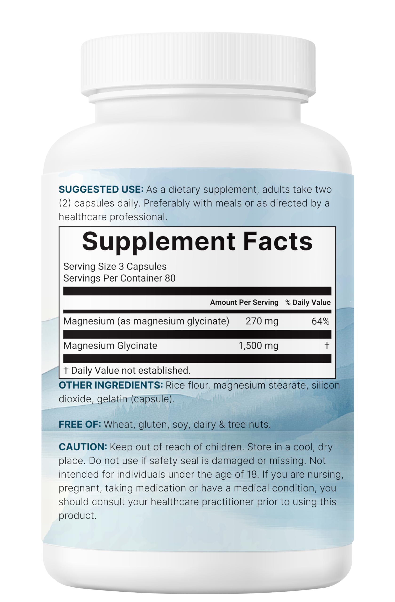 Micro Ingredients non-GMO certifications accompany this premium magnesium supplement.