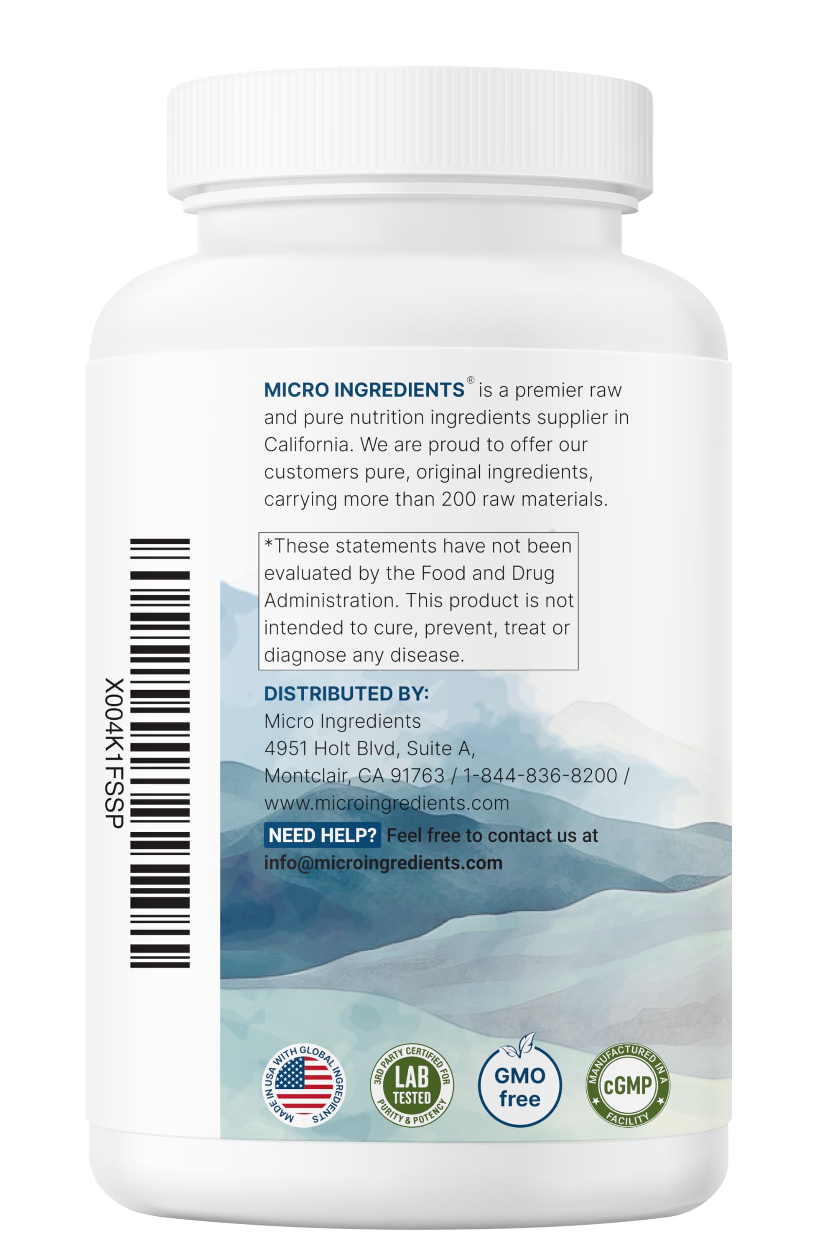 Micro Ingredients Non-GMO ingredients badge emphasizes a clean label.