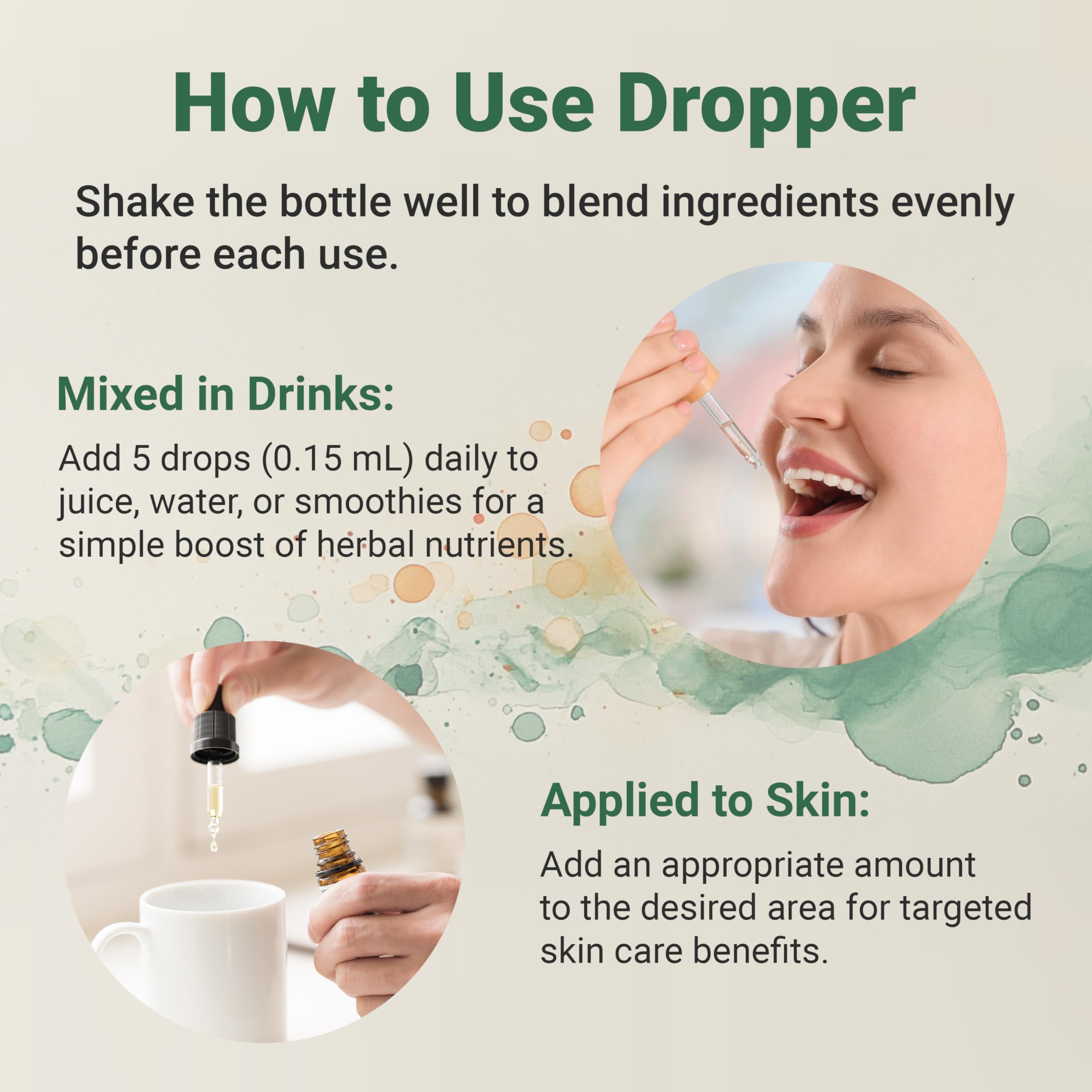 Glass of water with Micro Ingredients oil dropper for convenient mixing.