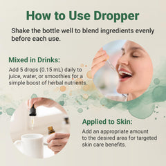 Glass of water with Micro Ingredients oil dropper for convenient mixing.