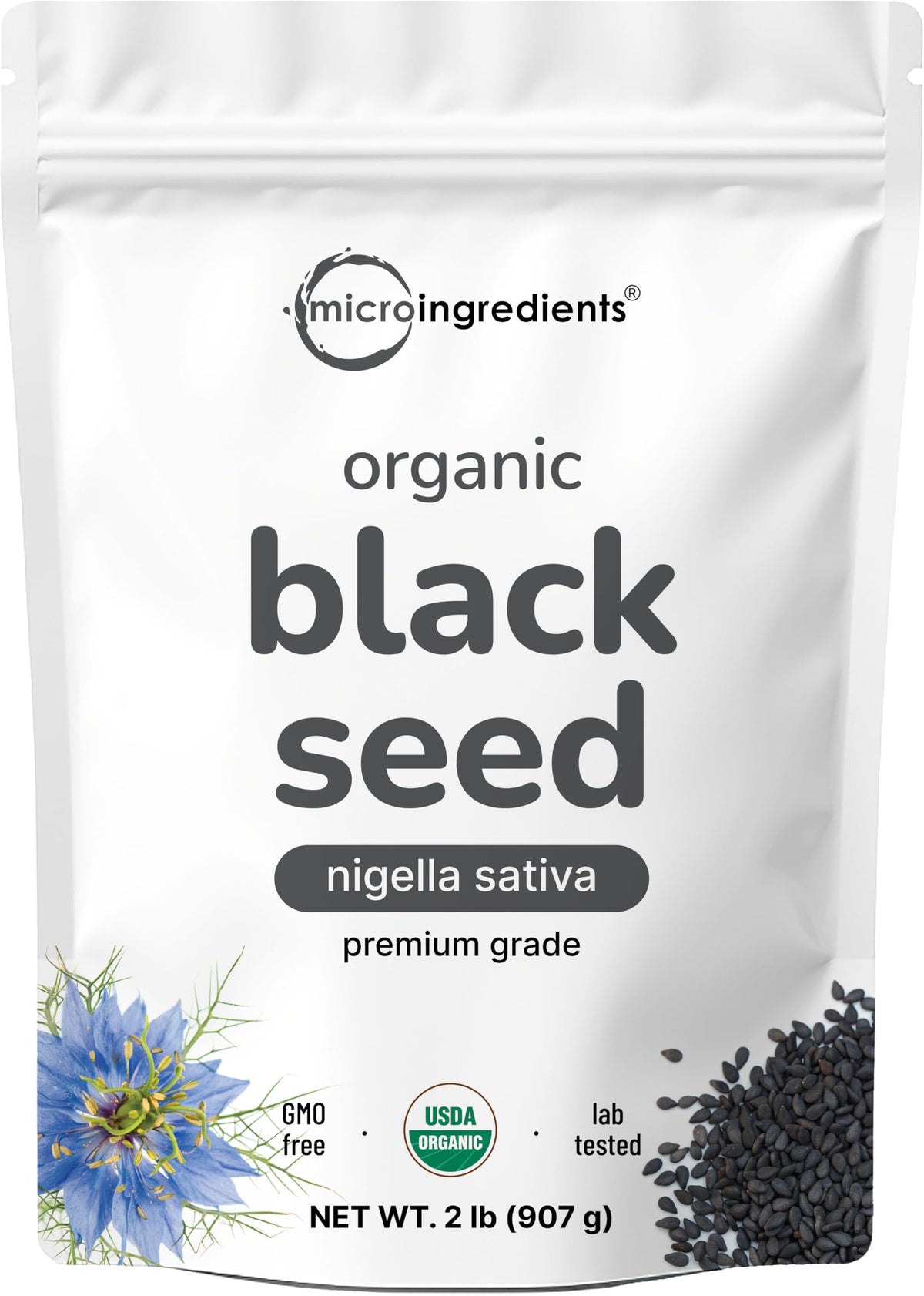Micro Ingredients Organic Black Cumin Seeds 2lb bag for pantry use and aromatic cooking