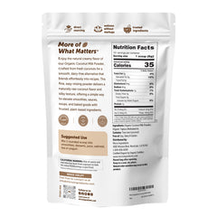 Micro Ingredients Organic Coconut Milk Powder being poured for easy blending in beverages