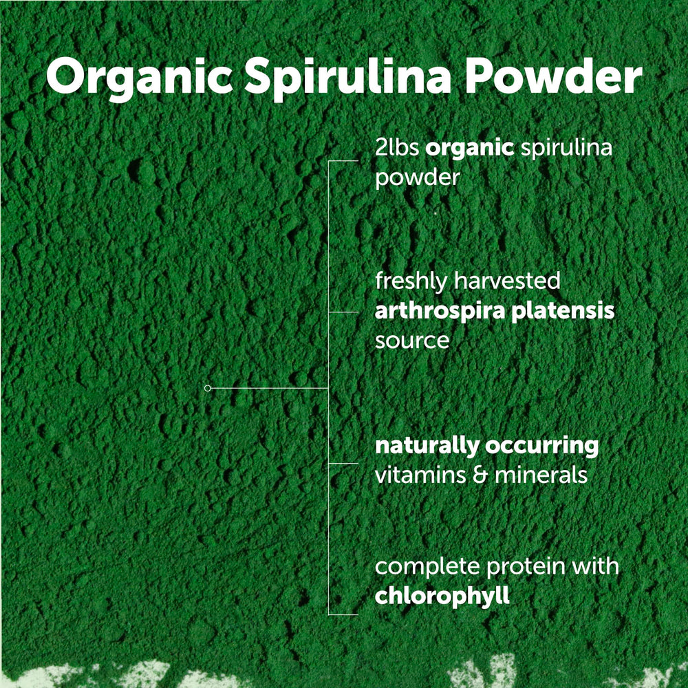 Micro Ingredients spirulina powder bulk pouch ready for smoothies and shakes.