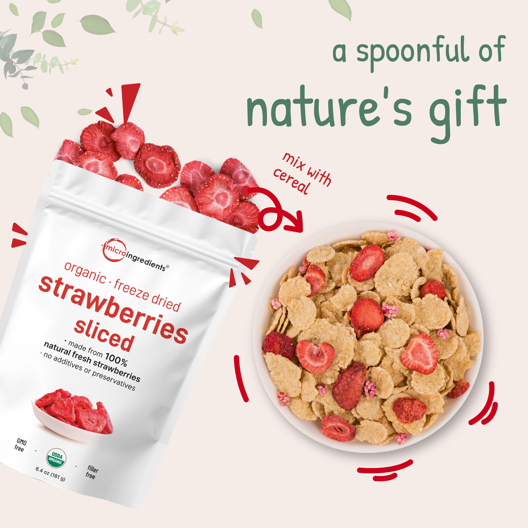 Micro Ingredients non-GMO, vegan-friendly fruit crunch ready to sprinkle.