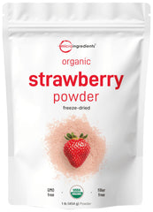 Micro Ingredients organic strawberry powder in a 1lb bag for versatile use