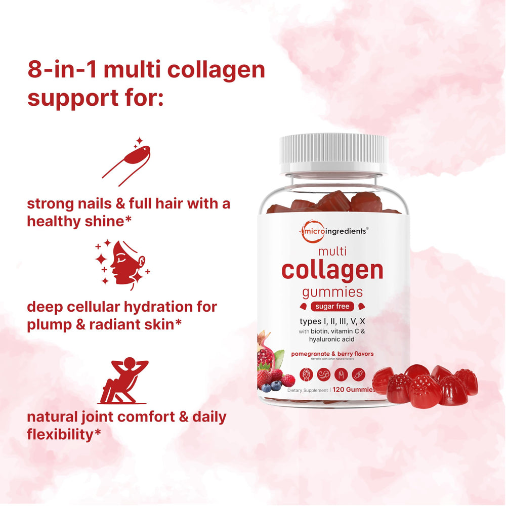 Micro Ingredients pomegranate flavor gummies shown for a sugar-free, tasty wellness routine