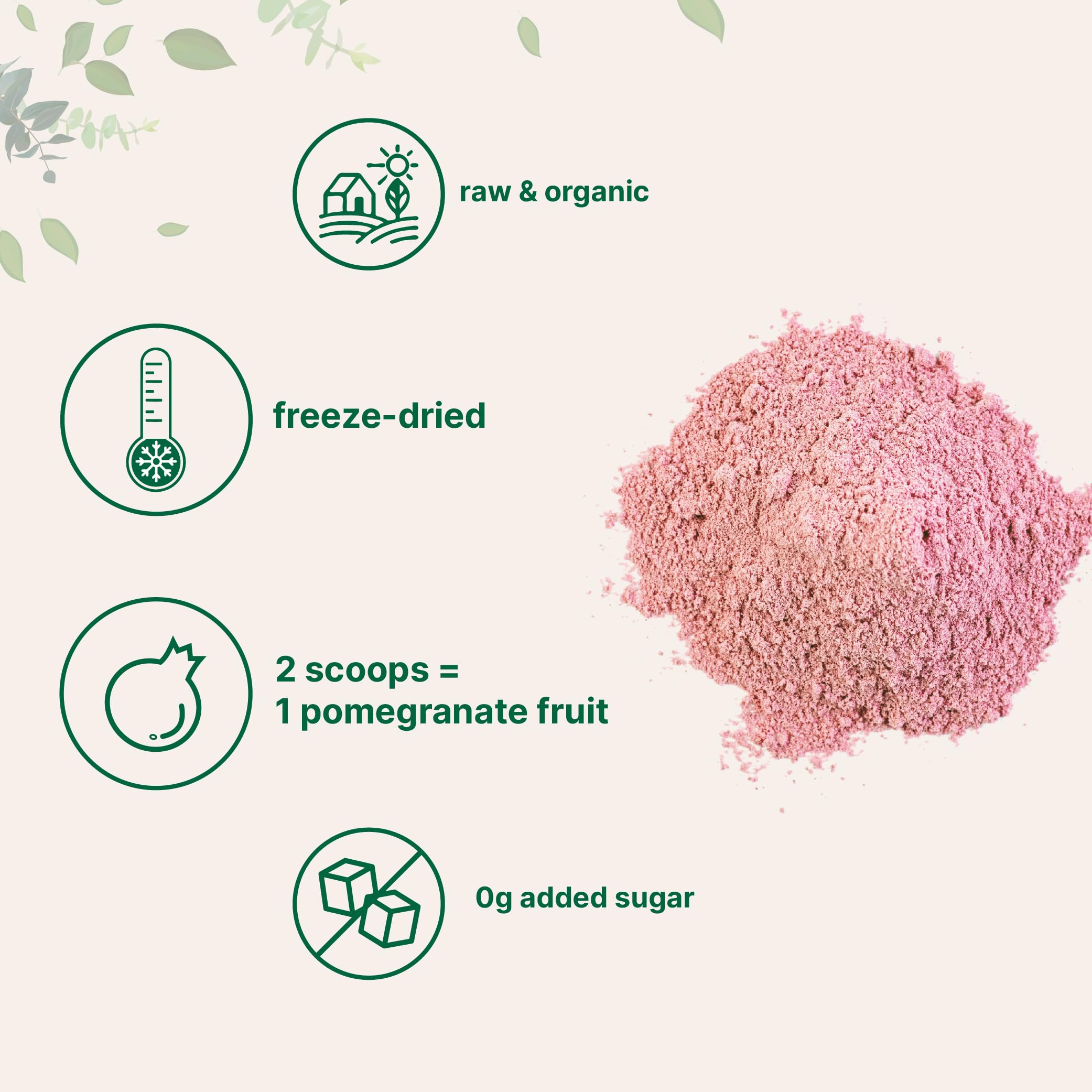 Micro Ingredients pomegranate powder close-up showing fine texture ideal for blends.