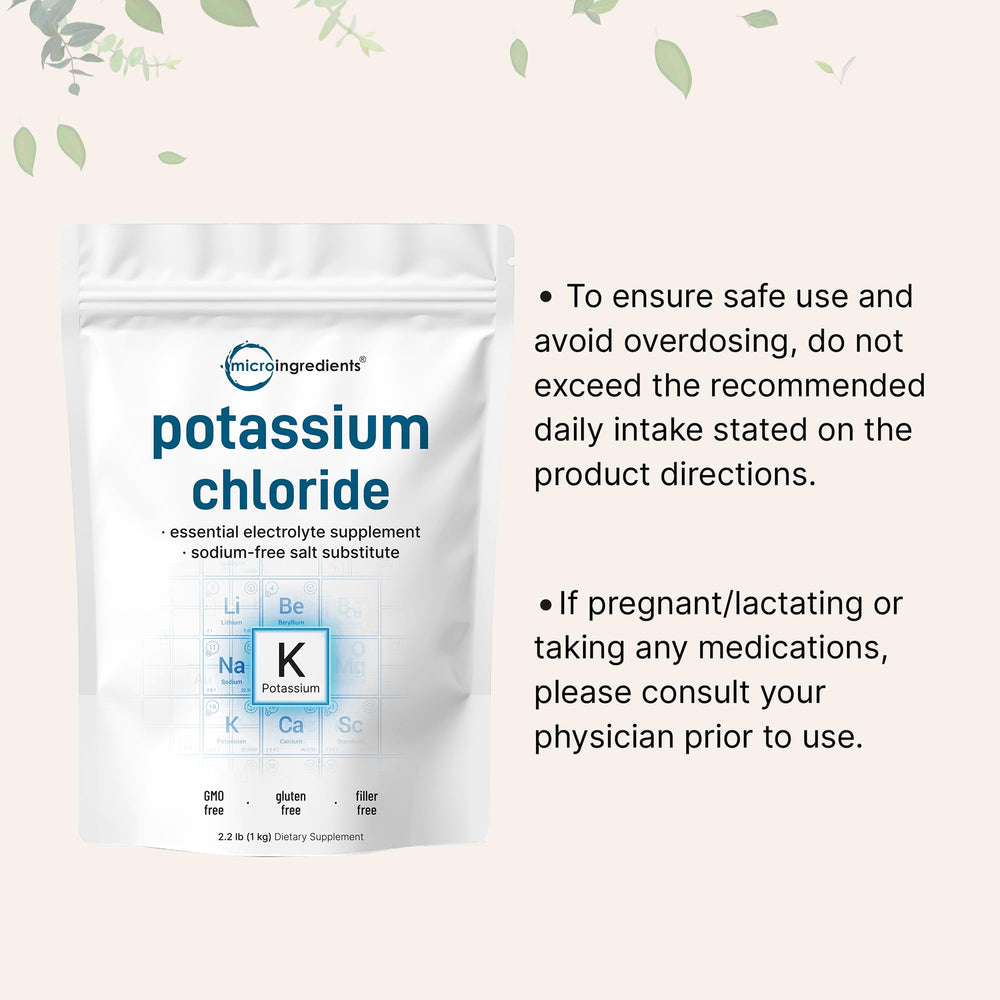 Micro Ingredients potassium chloride powder uses pure ingredients for clean daily electrolyte support