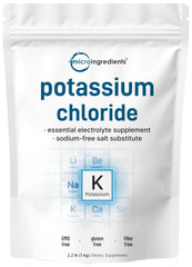 Micro Ingredients potassium chloride powder with scoop for precise measurement and hydration