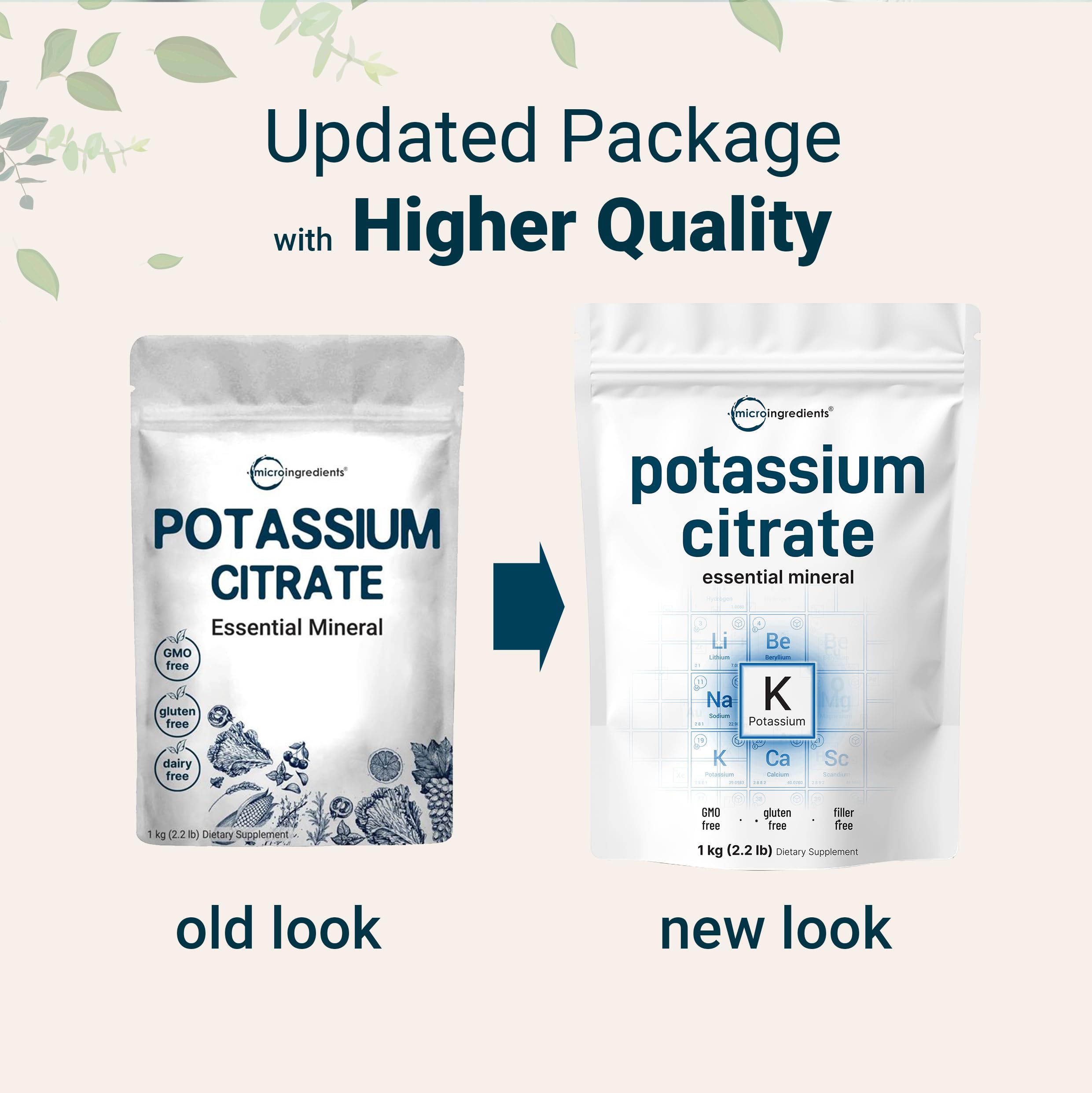 Micro Ingredients potassium citrate powder jar on countertop