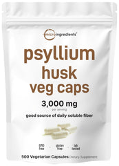 Micro Ingredients psyllium husk capsules bottle showing high-strength soluble fiber option
