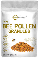 Micro Ingredients pure bee pollen granules in bulk packaging for versatile daily use.