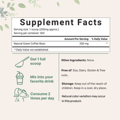 Micro Ingredients Pure Green Coffee Bean Extract powder scoop for daily energy