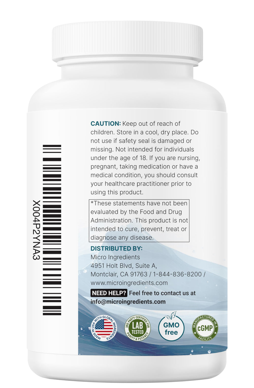 Bottle with twist cap from Micro Ingredients ready for daily routine