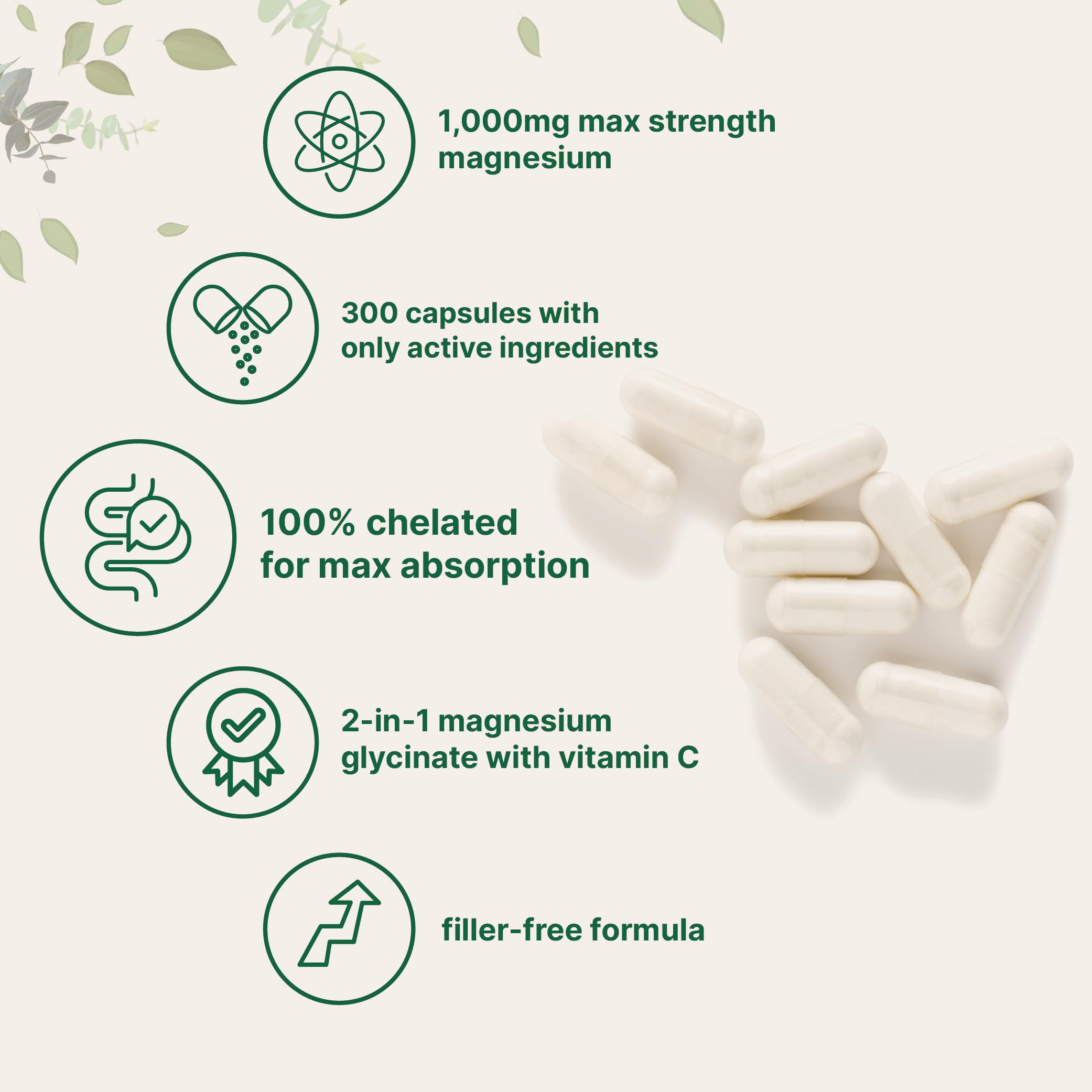 Micro Ingredients Magnesium Glycinate capsules in bottle for daily mineral support.
