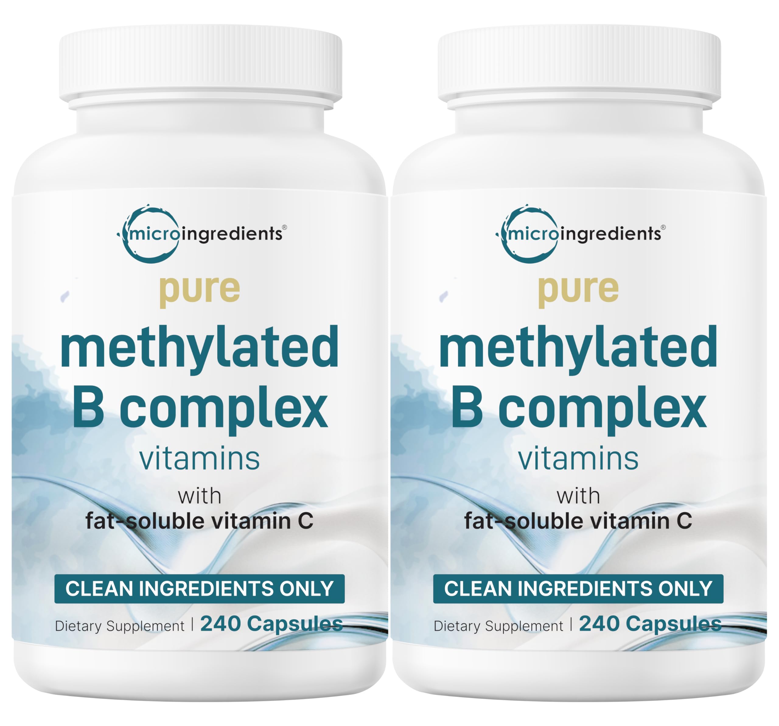 Micro Ingredients Pure Methylated B Complex bottle shows complete daily vitamin support