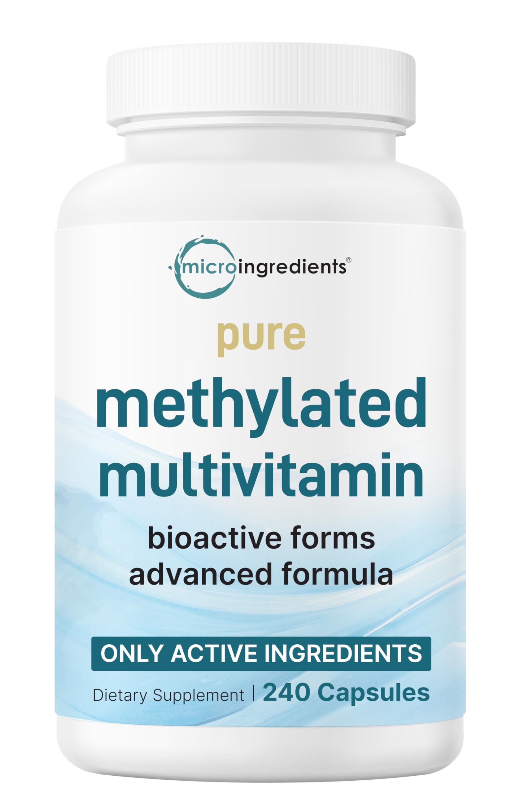 Micro Ingredients Pure Methylated Multivitamin capsules for enhanced absorption and daily support.