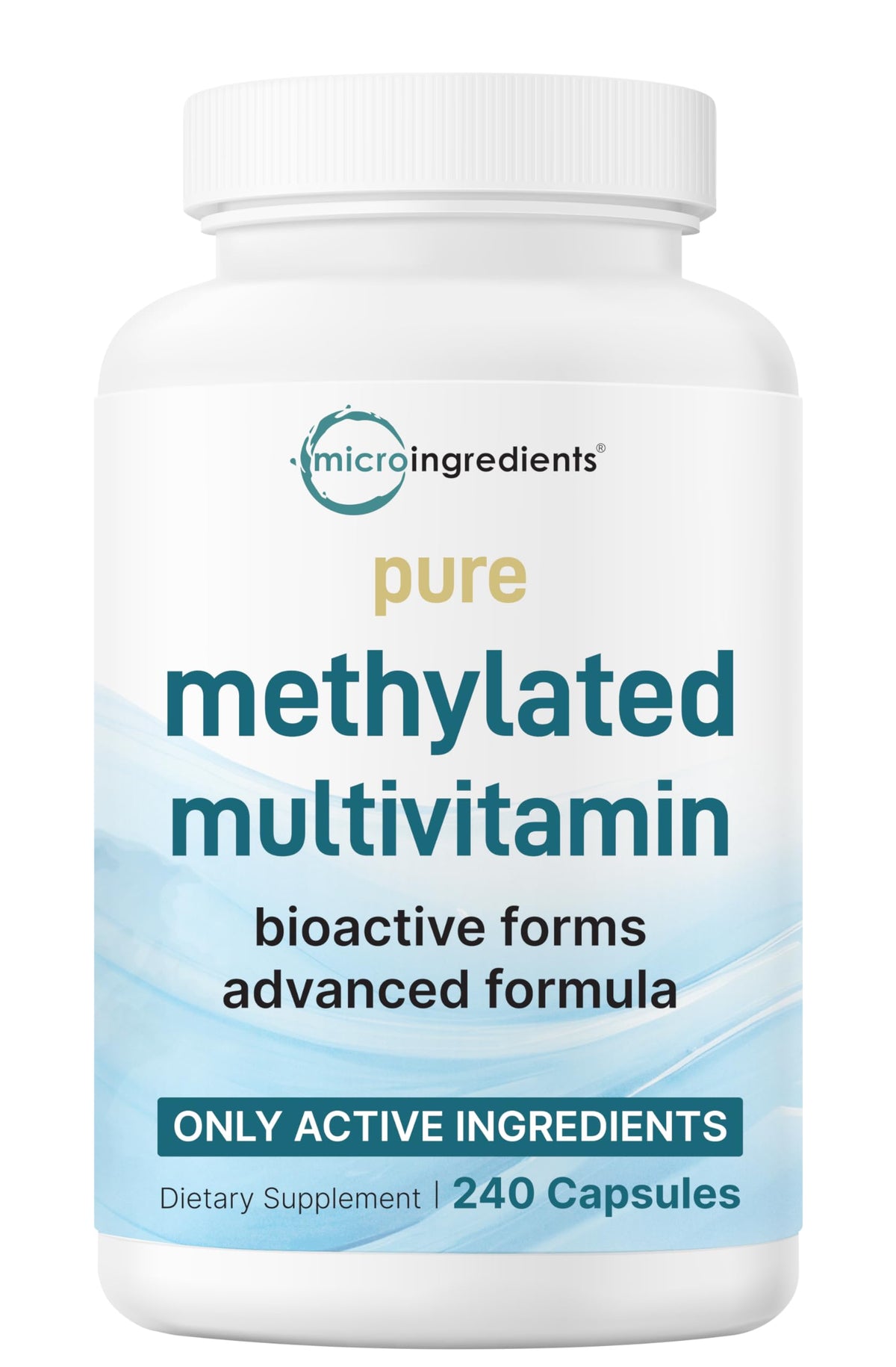 Micro Ingredients Pure Methylated Multivitamin capsules for enhanced absorption and daily support.