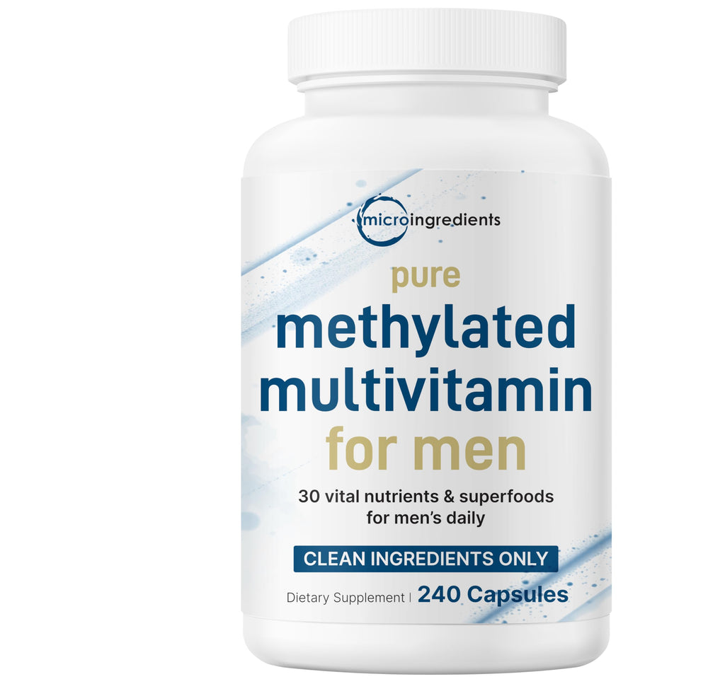 Micro Ingredients Pure Methylated Multivitamin for Men bottle hero supports daily wellness