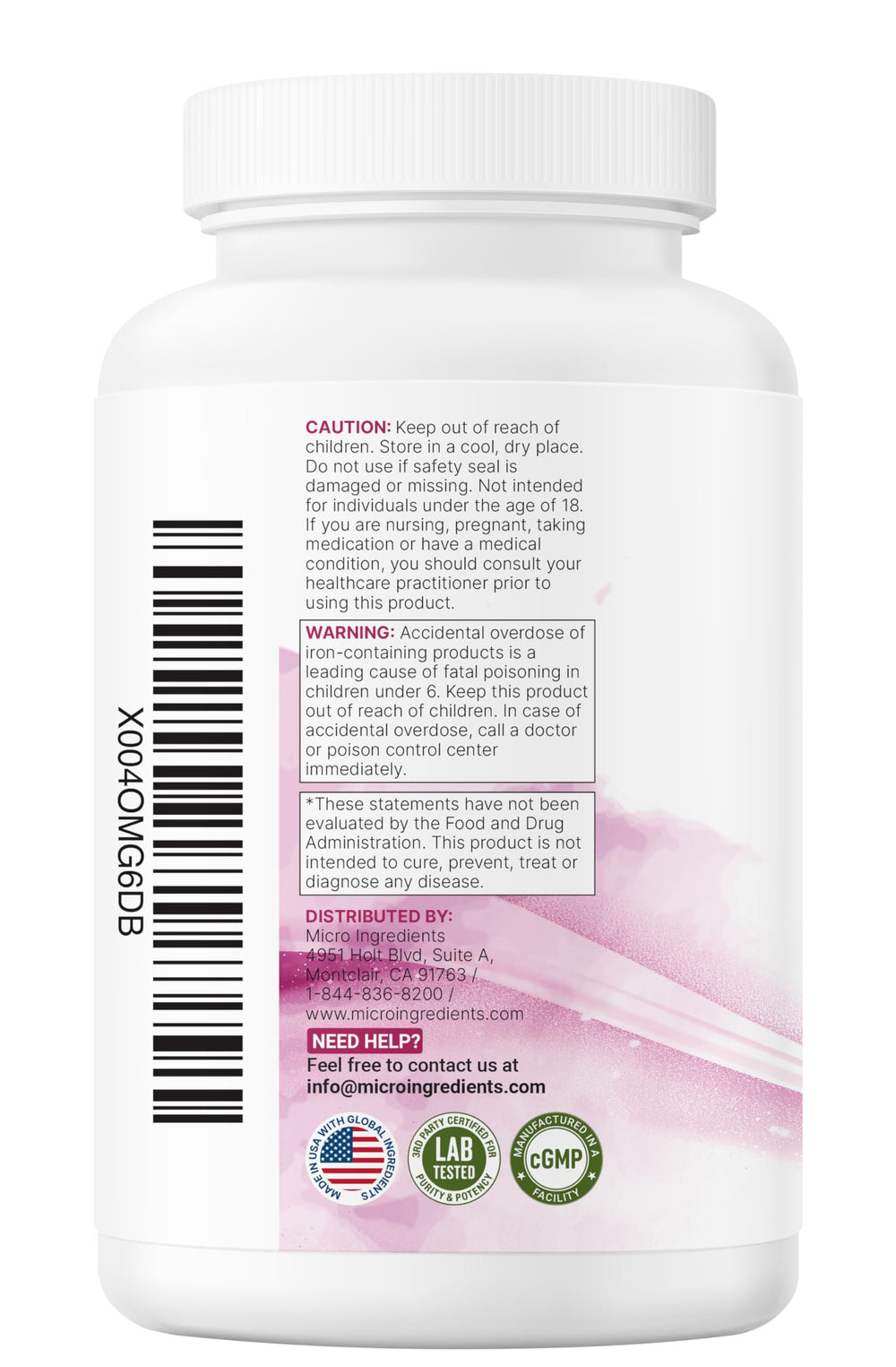 Micro Ingredients methylfolate and choline detail daily prenatal nutrition