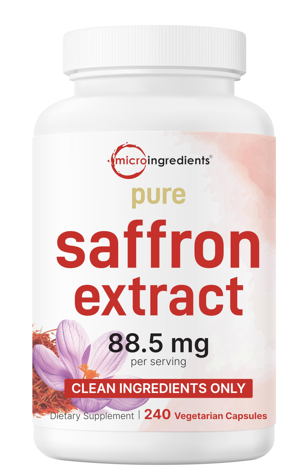 Micro Ingredients saffron extract bottle for daily mood and vision support.