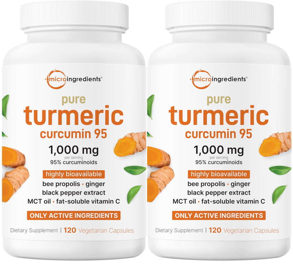 Micro Ingredients Pure Turmeric Curcumin bottle showing 1,000 mg potency for joint support
