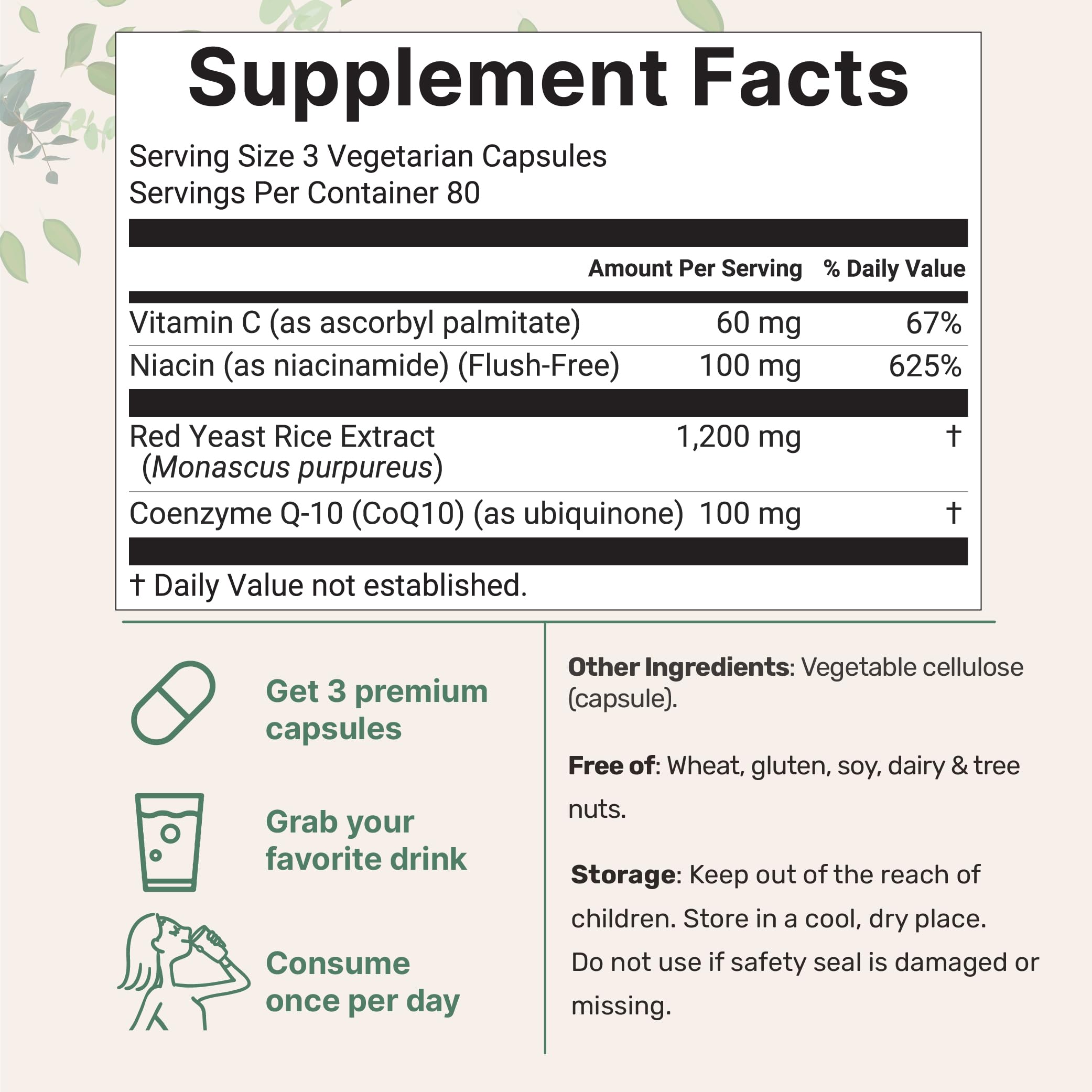 Micro Ingredients red yeast rice capsules closeup show vegetarian capsules for daily wellness.