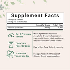Micro Ingredients riboflavin tablets close-up highlights compact 200 mg pills for easy daily dosing.