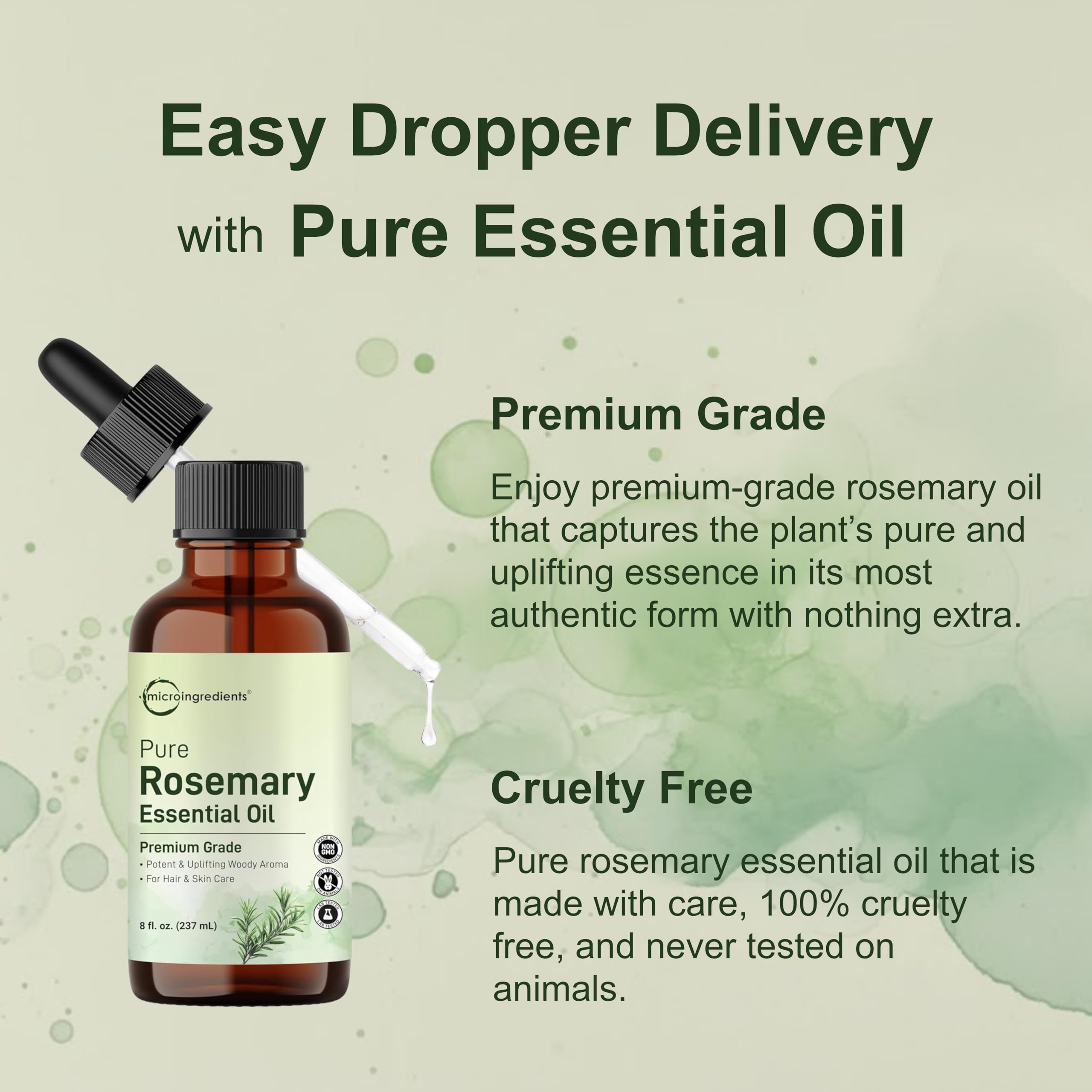 Micro Ingredients Rosemary Essential Oil used in candle making for scent layering.