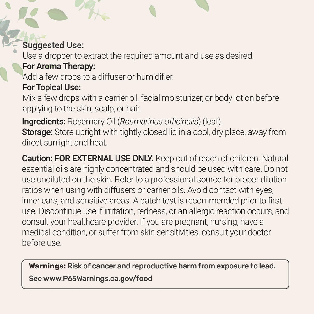 Micro Ingredients Rosemary Essential Oil dropper enables accurate topical dilution.
