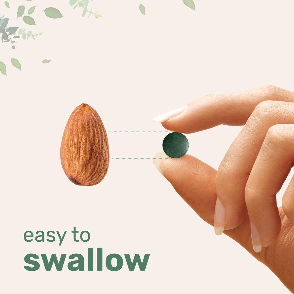 Micro Ingredients spirulina-chlorella mini tablets vegan-friendly, non-GMO and dairy-free.